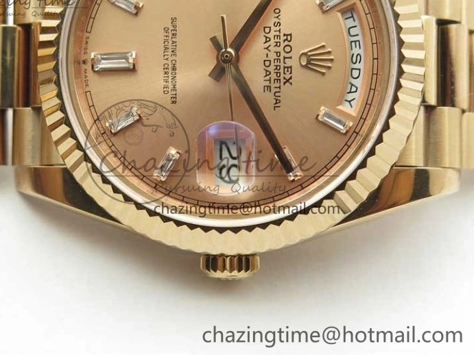 0409 Day-Date 40mm 228239 BP New Dial Version 904 RG T Crystal Markers RG Dial on RG President Bracelet A Popular 2834